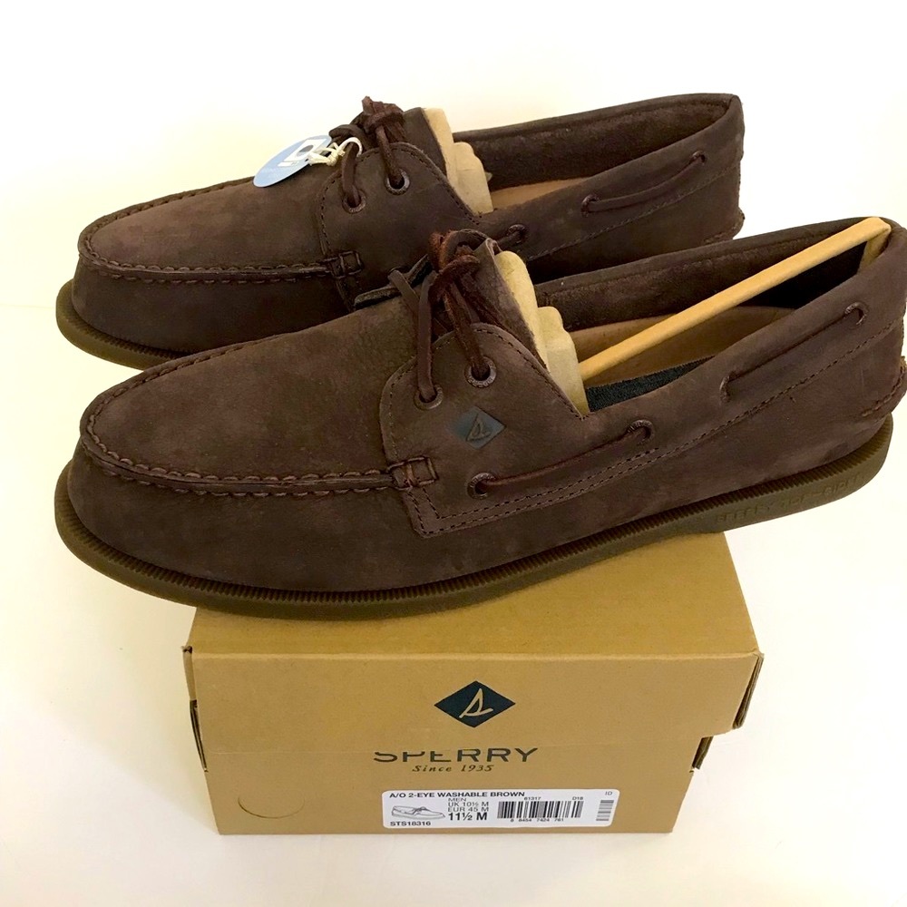 🆕 NEW Mens Sperry 2 Eye Washable Boat Shoe (11.5)